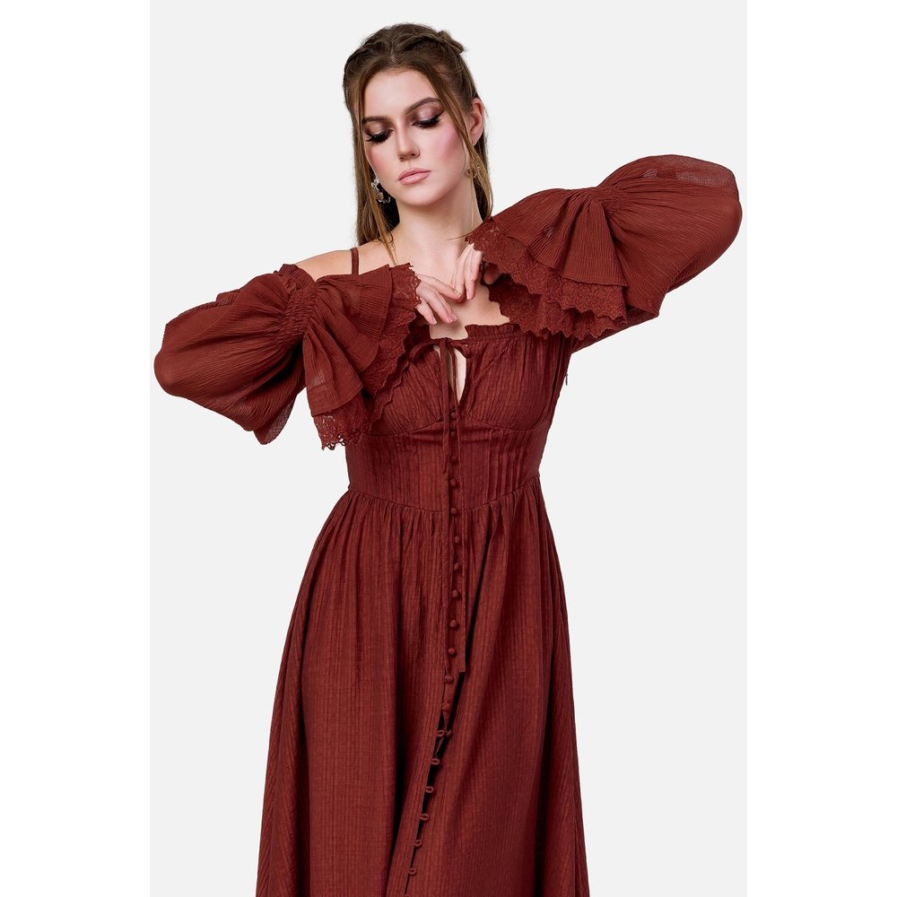 Restyle - Night calling Maxi langes Kleid - Rot